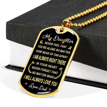 Daughter Dog Tag Custom Picture, Dad To Daughter I’Ll Always Love You Dog Tag Necklace Dughter's Day Rakva
