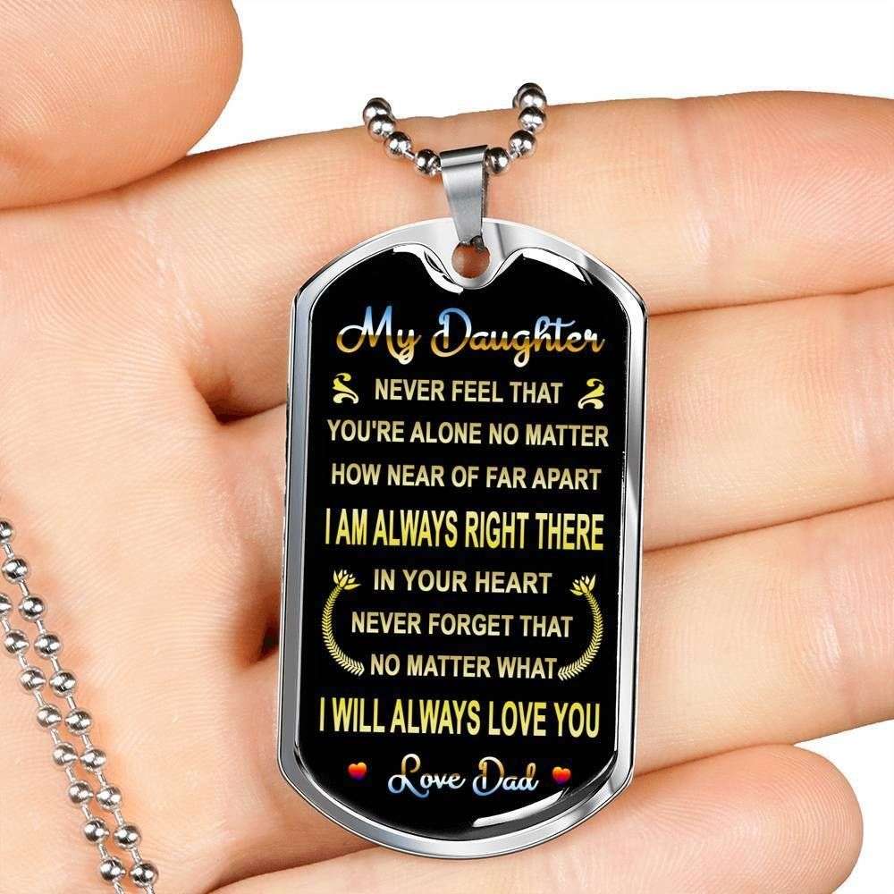 Daughter Dog Tag Custom Picture, Dad To Daughter I’Ll Always Love You Dog Tag Necklace Dughter's Day Rakva