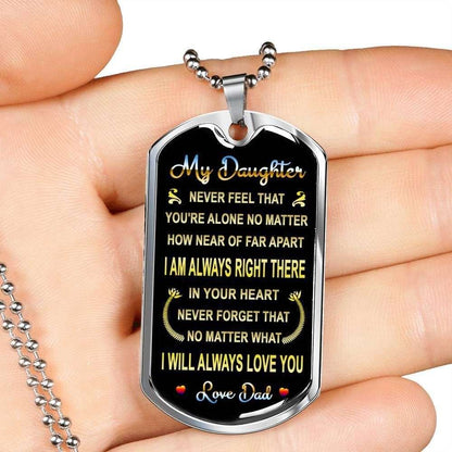 Daughter Dog Tag Custom Picture, Dad To Daughter I’Ll Always Love You Dog Tag Necklace Dughter's Day Rakva