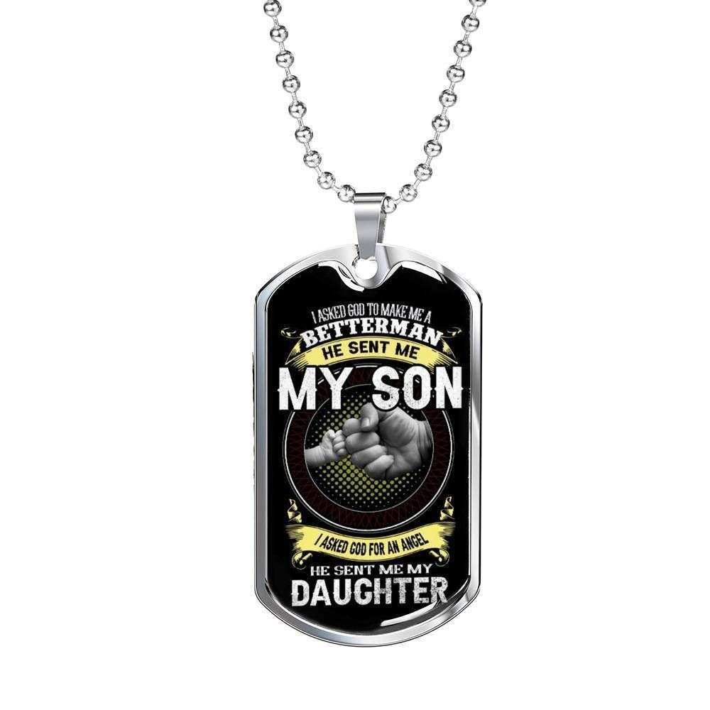 Daughter Dog Tag Custom Picture, God Sent Me My Daughter Dog Tag Necklace For Daughter Dughter's Day Rakva