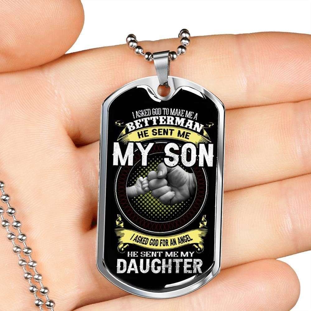 Daughter Dog Tag Custom Picture, God Sent Me My Daughter Dog Tag Necklace For Daughter Dughter's Day Rakva