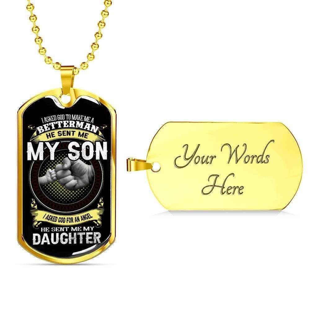 Daughter Dog Tag Custom Picture, God Sent Me My Daughter Dog Tag Necklace For Daughter Dughter's Day Rakva