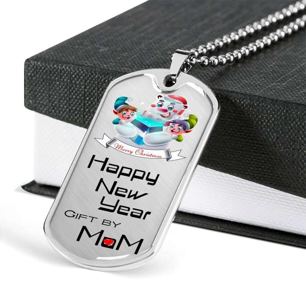Daughter Dog Tag Custom Picture, Happy New Year Gift By Mom Dog Tag Custom Picture, Necklace For Daughter Dughter's Day Rakva