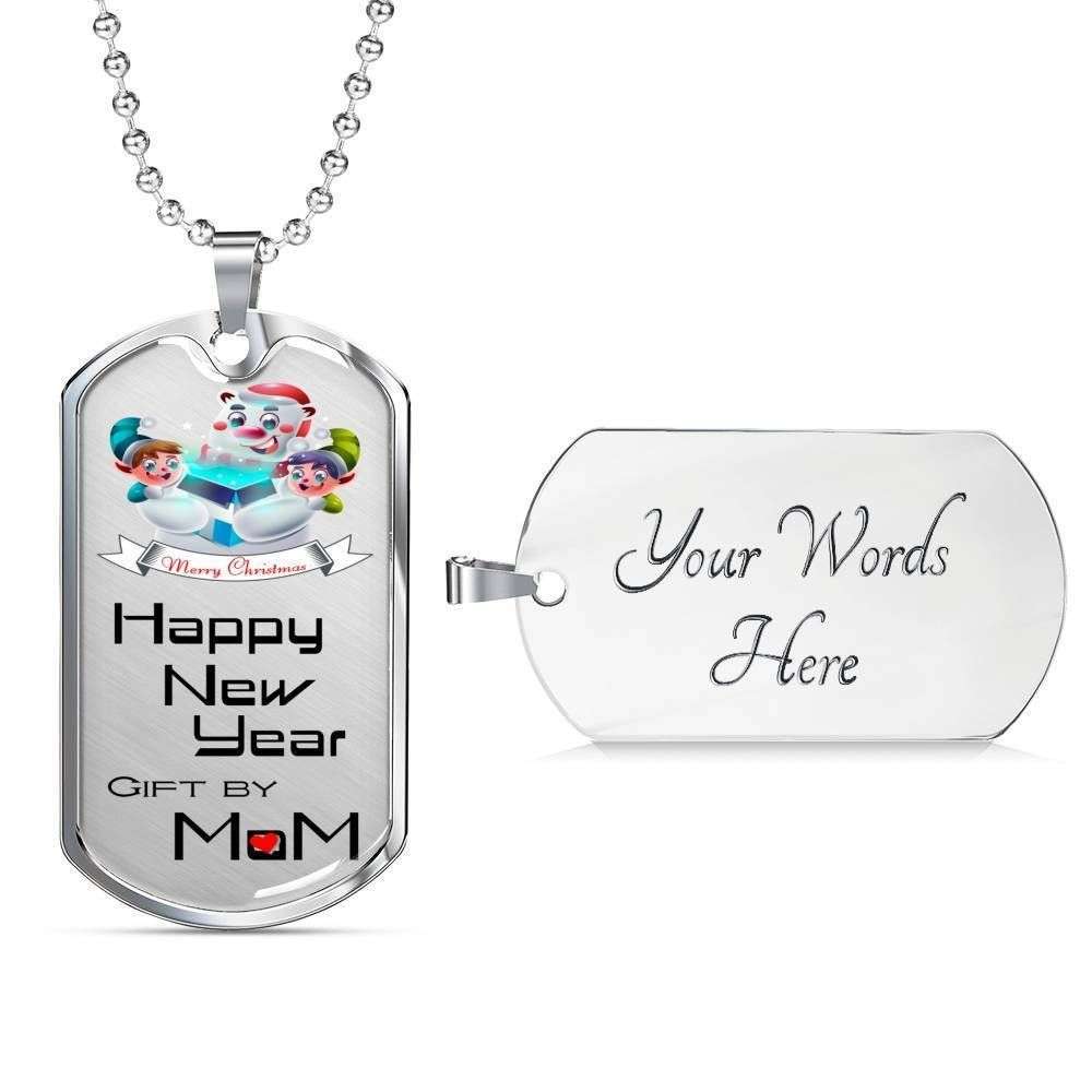 Daughter Dog Tag Custom Picture, Happy New Year Gift By Mom Dog Tag Custom Picture, Necklace For Daughter Dughter's Day Rakva