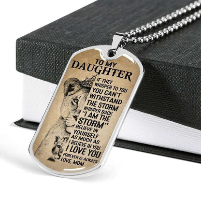 Daughter Dog Tag Custom Picture, I Am The Storm Dog Tag Necklace For Daughter Dughter's Day Rakva