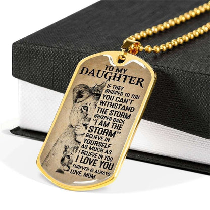 Daughter Dog Tag Custom Picture, I Am The Storm Dog Tag Necklace For Daughter Dughter's Day Rakva