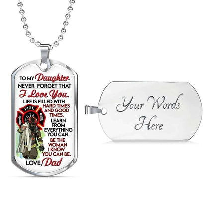 Daughter Dog Tag Custom Picture, Learn From Everything You Can Dog Tag Military Chain Necklace For Daughter Dughter's Day Rakva