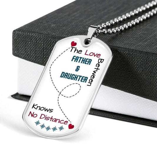 Daughter Dog Tag Custom Picture, Love Between Father And Daughter Dog Tag Military Chain Necklace Gift For Daughter Dughter's Day Rakva