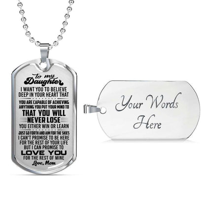 Daughter Dog Tag Custom Picture, Mom Gift For Daughter You’Ll Never Lose Dog Tag Military Chain Necklace Dughter's Day Rakva