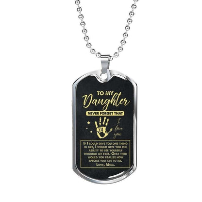 Daughter Dog Tag Custom Picture, Mother And Daughter Necklace “ Love, Mom Dughter's Day Rakva