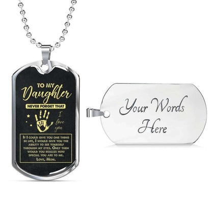 Daughter Dog Tag Custom Picture, Mother And Daughter Necklace “ Love, Mom Dughter's Day Rakva