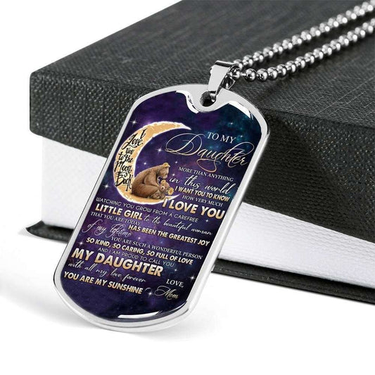 Daughter Dog Tag Custom Picture, To My Daughter More Than Anything In This World Dog Tag Military Chain Necklace Dughter's Day Rakva