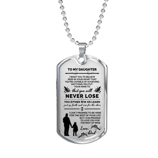 Daughter Dog Tag Custom Picture, You’Ll Never Lose Dog Tag Military Chain Necklace Gift For Daughter Dughter's Day Rakva