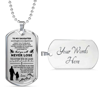 Daughter Dog Tag Custom Picture, You’Ll Never Lose Dog Tag Military Chain Necklace Gift For Daughter Dughter's Day Rakva