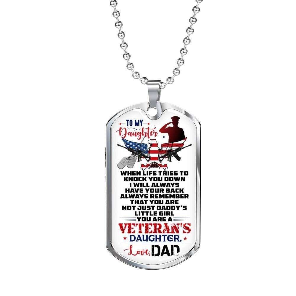 Daughter Dog Tag Custom Picture, You’Re A Veteran Daughter Dog Tag Military Chain Necklace For Daughter Dughter's Day Rakva