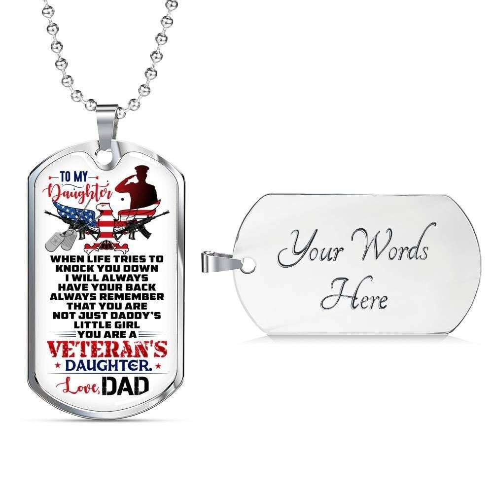 Daughter Dog Tag, Custom You’Re A Veteran Daughter Dog Tag Military Chain Necklace For Daughter Dog Tag Gifts For Daughter Rakva