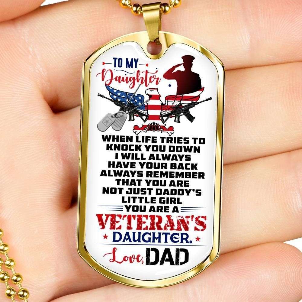 Daughter Dog Tag, Custom You’Re A Veteran Daughter Dog Tag Military Chain Necklace For Daughter Dog Tag Gifts For Daughter Rakva
