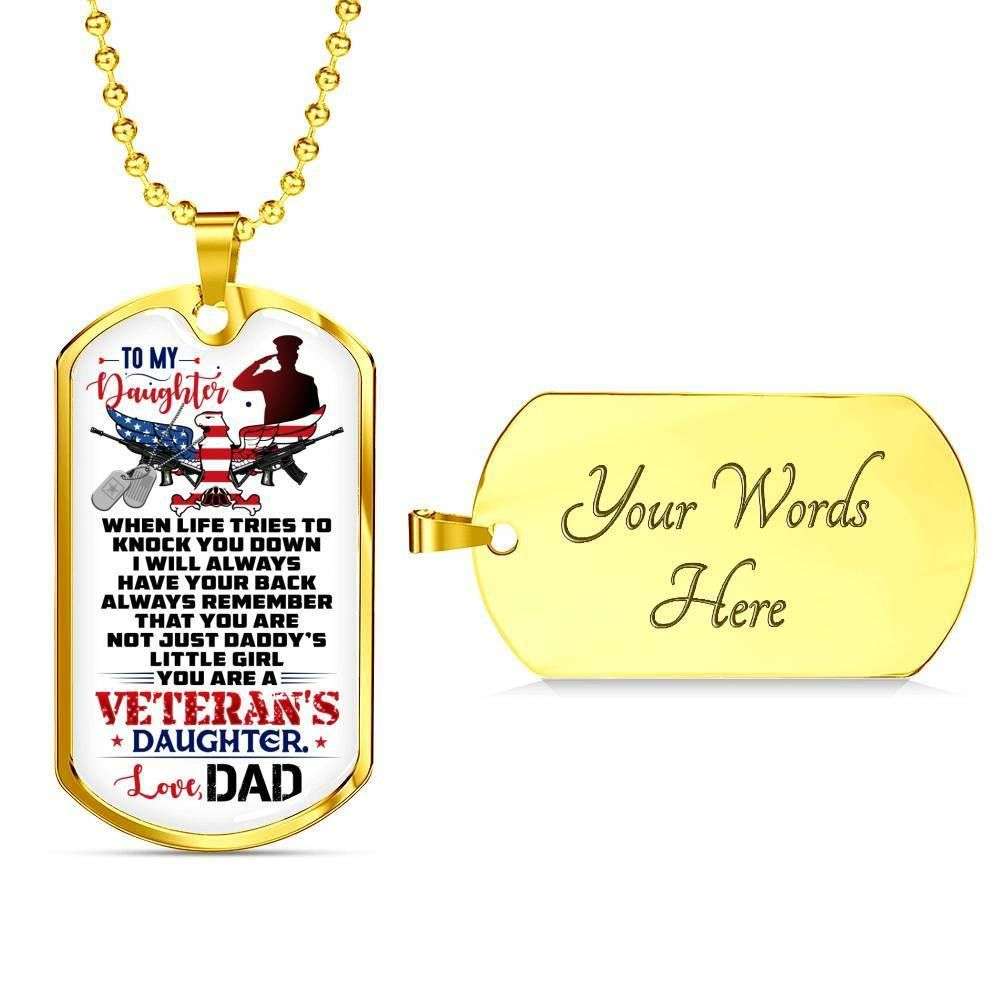 Daughter Dog Tag, Custom You’Re A Veteran Daughter Dog Tag Military Chain Necklace For Daughter Dog Tag Gifts For Daughter Rakva