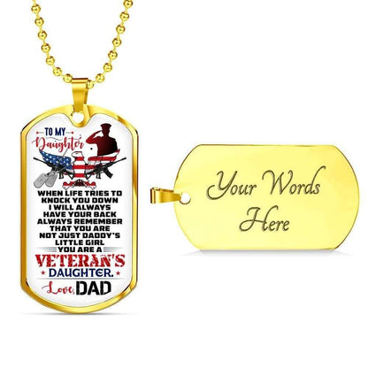 Daughter Dog Tag, Custom You’Re A Veteran Daughter Dog Tag Military Chain Necklace For Daughter Dog Tag Gifts For Daughter Rakva