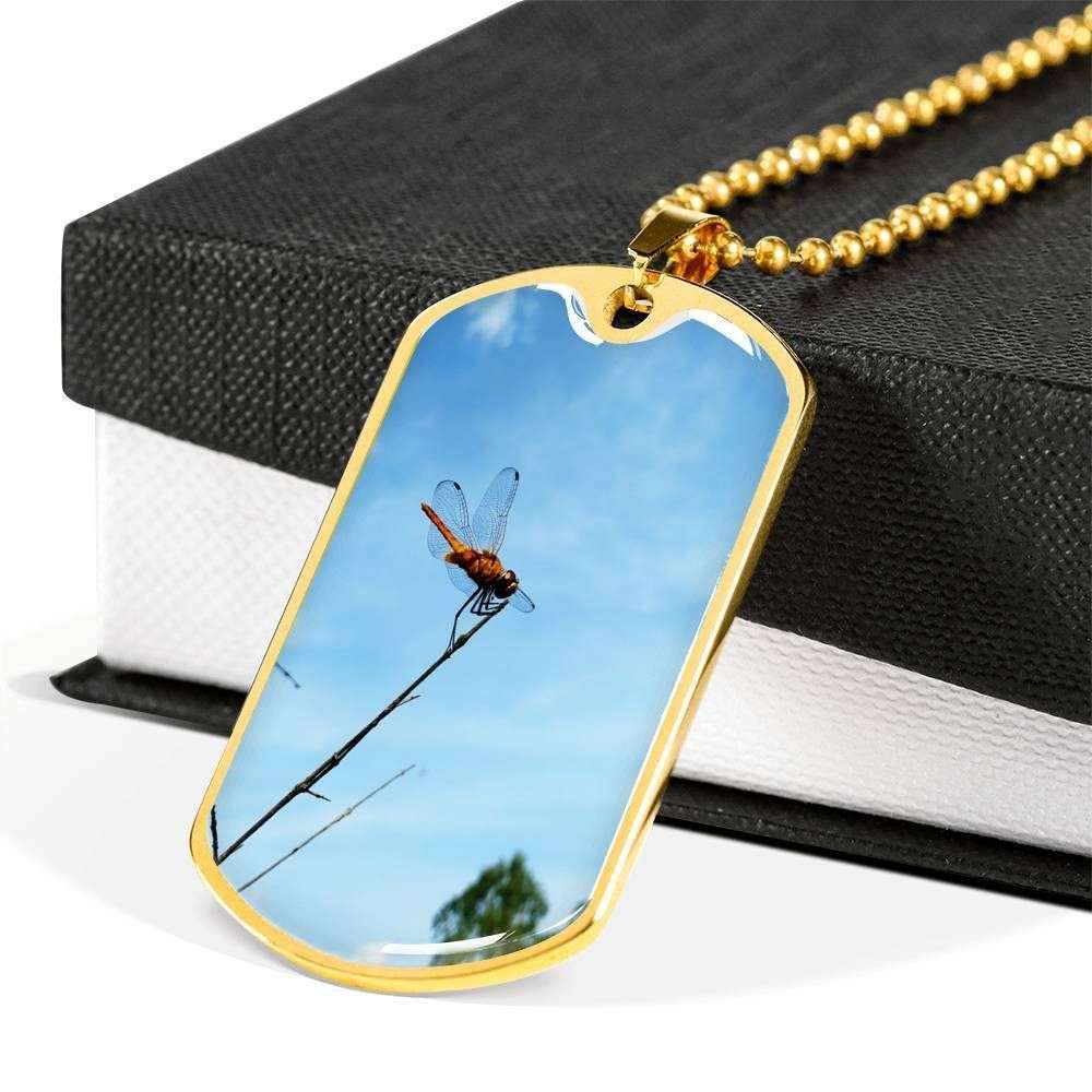 Daughter Dog Tag, Dragonfly Gift For Daughter Dog Tag Military Chain Necklace Dughter's Day Rakva