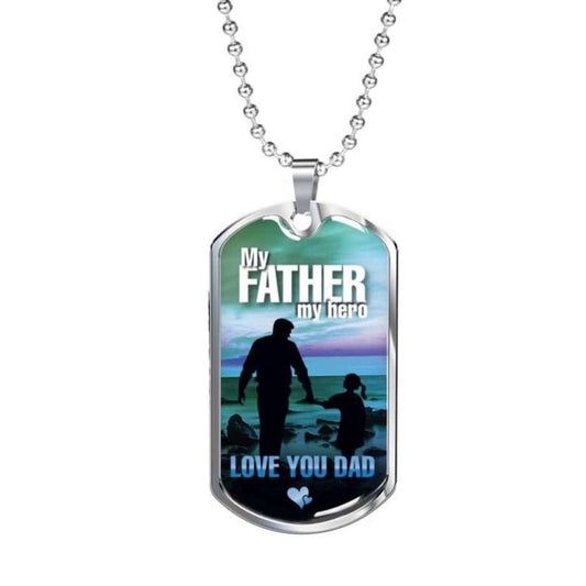 Daughter Dog Tag, Personalized Dog Tag Necklace, Dog Tag Necklace For Women, Daughter Gifts From Dad, Daughter Necklace From Dad Dughter's Day Rakva