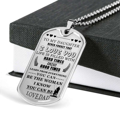 Daughter Dog Tag, To My Daughter Custom Picture: Dog Tag For Daughter, Gift For Daughter From Dad Dughter's Day Rakva
