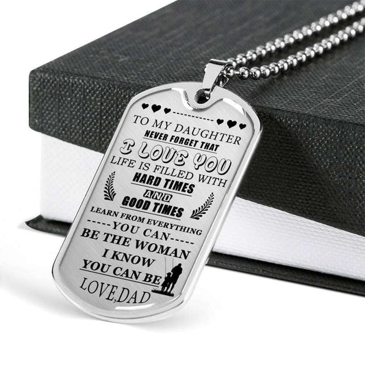 Daughter Dog Tag, To My Daughter Custom Picture: Dog Tag For Daughter, Gift For Daughter From Dad Dughter's Day Rakva