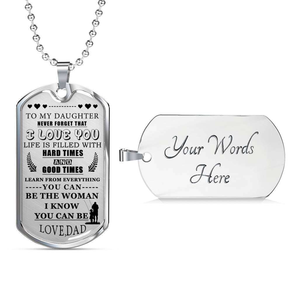 Daughter Dog Tag, To My Daughter Custom Picture: Dog Tag For Daughter, Gift For Daughter From Dad Dughter's Day Rakva