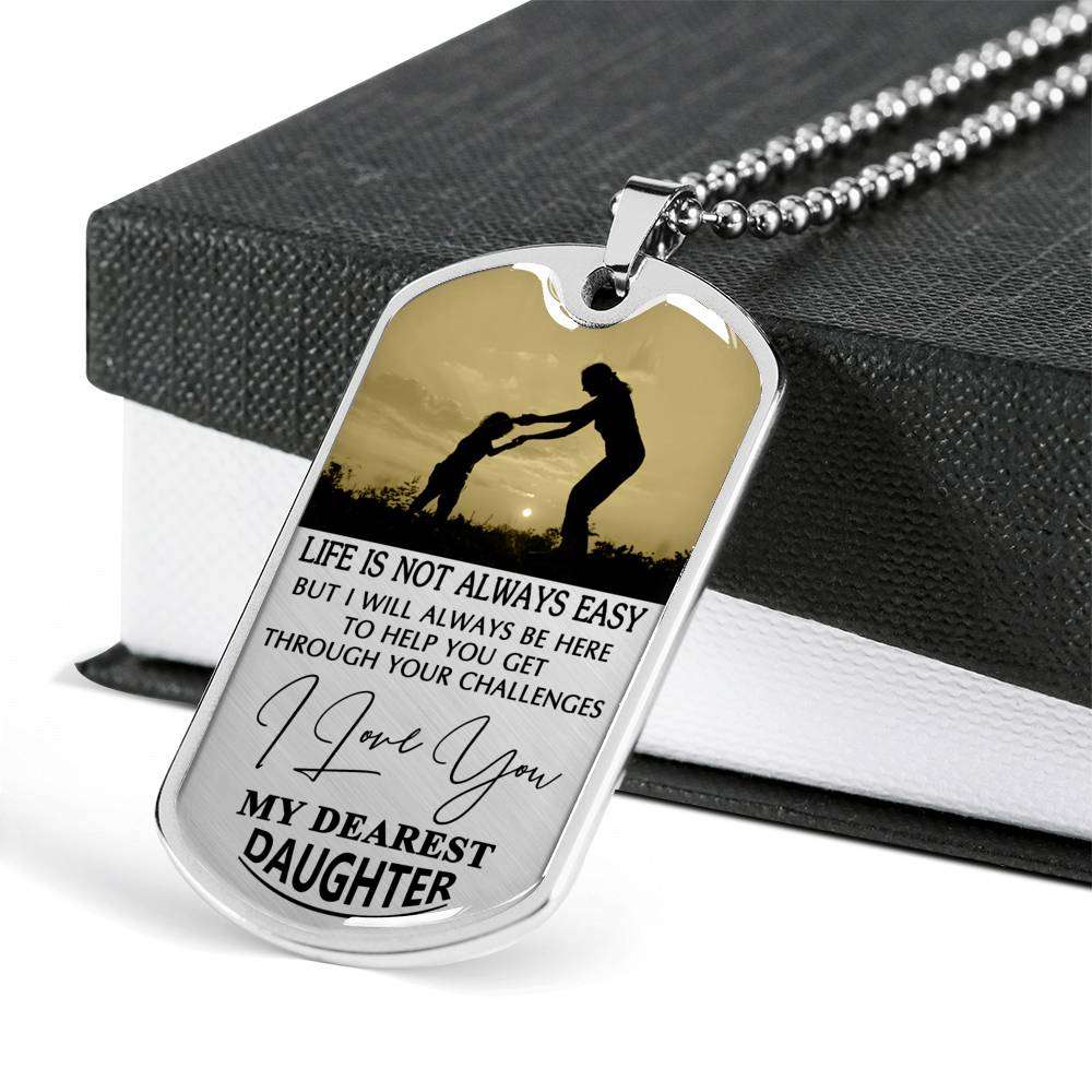 Daughter Dog Tag, To My Daughter Custom Picture Dog Tag: Gift For Daughter, Daughter Necklace-2 Dughter's Day Rakva