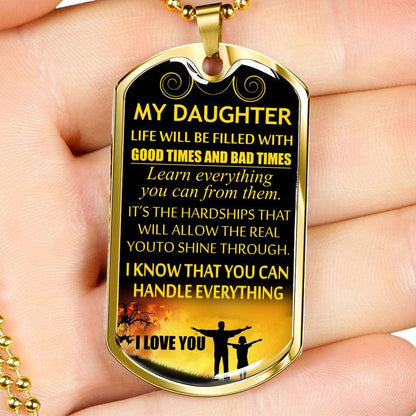 Daughter Dog Tag, To My Daughter Custom Picture Dog Tag: Gift For Daughter, Daughter Necklace-9 Dughter's Day Rakva