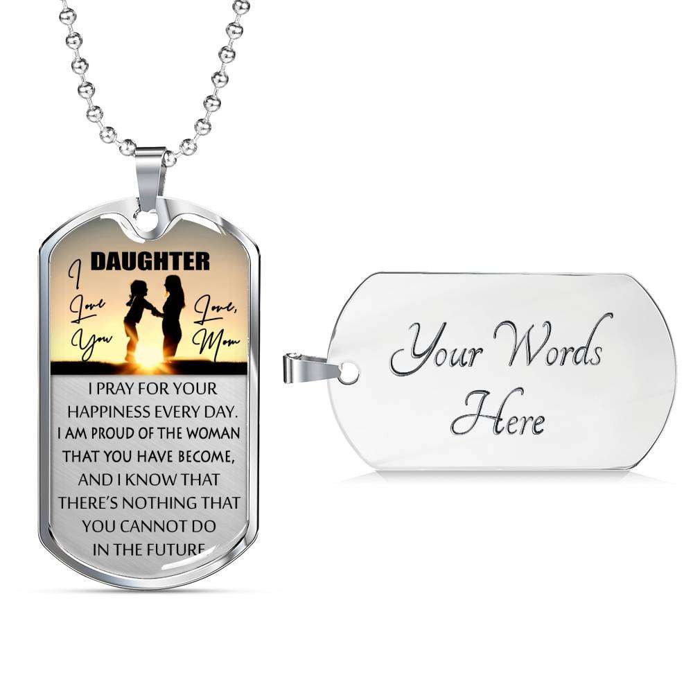 Daughter Dog Tag, To My Daughter Custom Picture Dog Tag: Gift For Daughter From Mom, Dog Tag To Daughter Dughter's Day Rakva