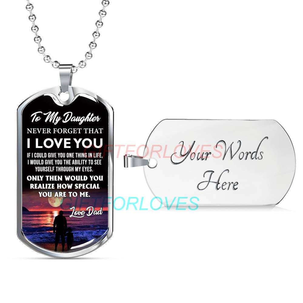 Daughter Dog Tag, To My Daughter Custom Picture Dog Tag Necklace, Gifts For Daughter, Father And Daughter Dog Tag-4 Dughter's Day Rakva
