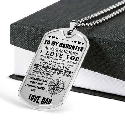 Daughter Dog Tag, To My Daughter Custom Picture: Gift For Daughter,Luxury Dog Tag For Daughter From Dad Dughter's Day Rakva