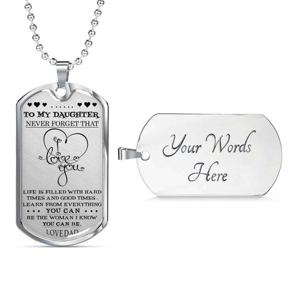 Daughter Dog Tag, To My Daughter Custom Picture: Luxury Dog Tag For Daughter From Dad, Gift For Daughter Dog Tag-2 Dughter's Day Rakva