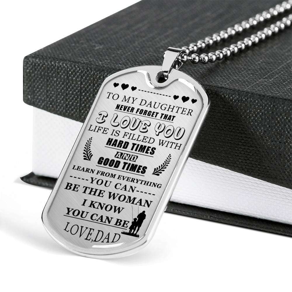 Daughter Dog Tag, To My Daughter: Dog Tag For Daughter, Gift For Daughter From Dad Dughter's Day Rakva