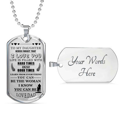Daughter Dog Tag, To My Daughter: Dog Tag For Daughter, Gift For Daughter From Dad Dughter's Day Rakva
