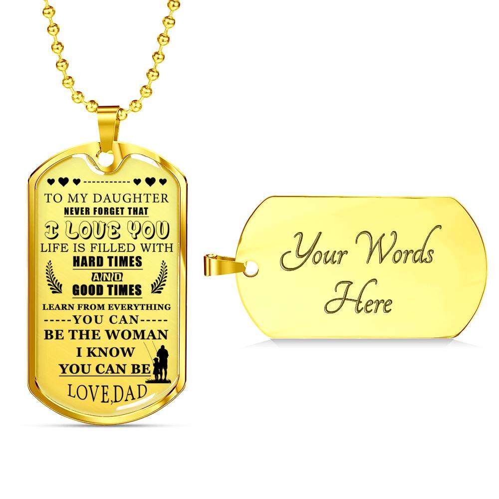 Daughter Dog Tag, To My Daughter: Dog Tag For Daughter, Gift For Daughter From Dad Dughter's Day Rakva