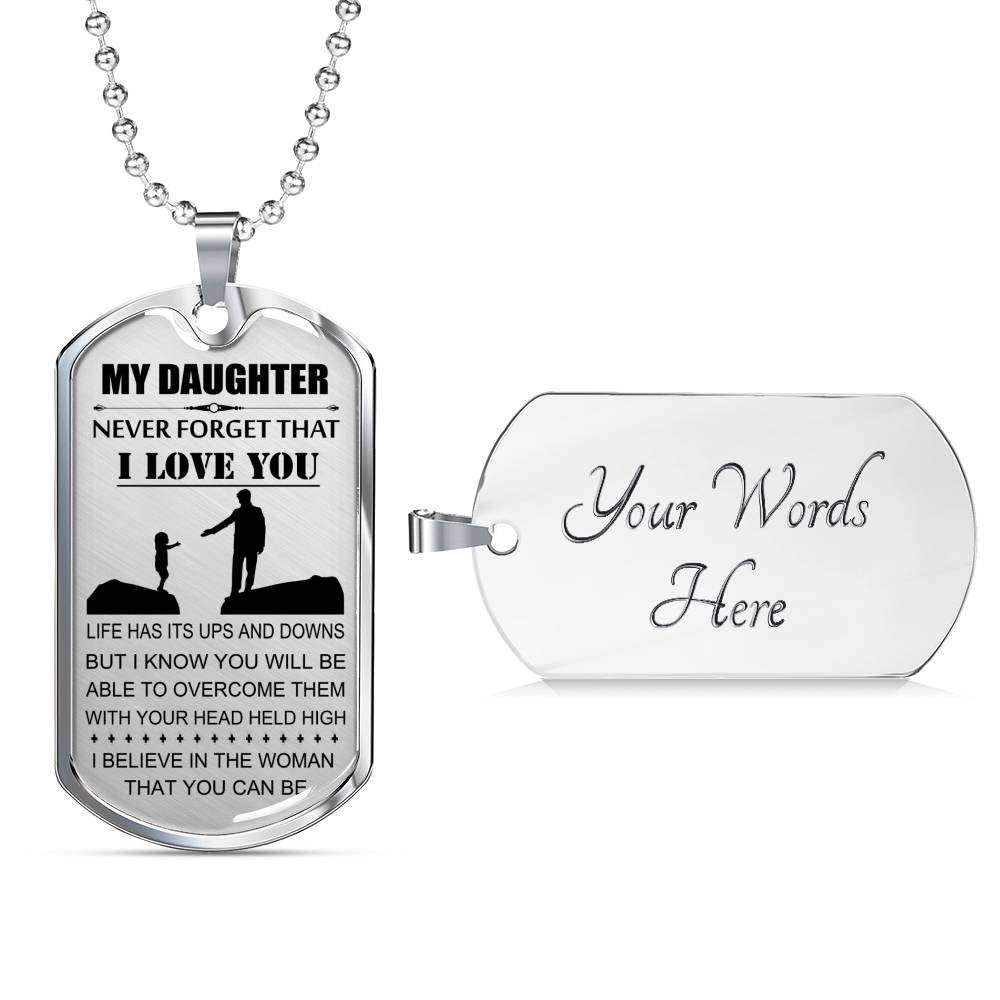 Daughter Dog Tag, To My Daughter Dog Tag: Gift For Daughter, Daughter Necklace-14 Dughter's Day Rakva