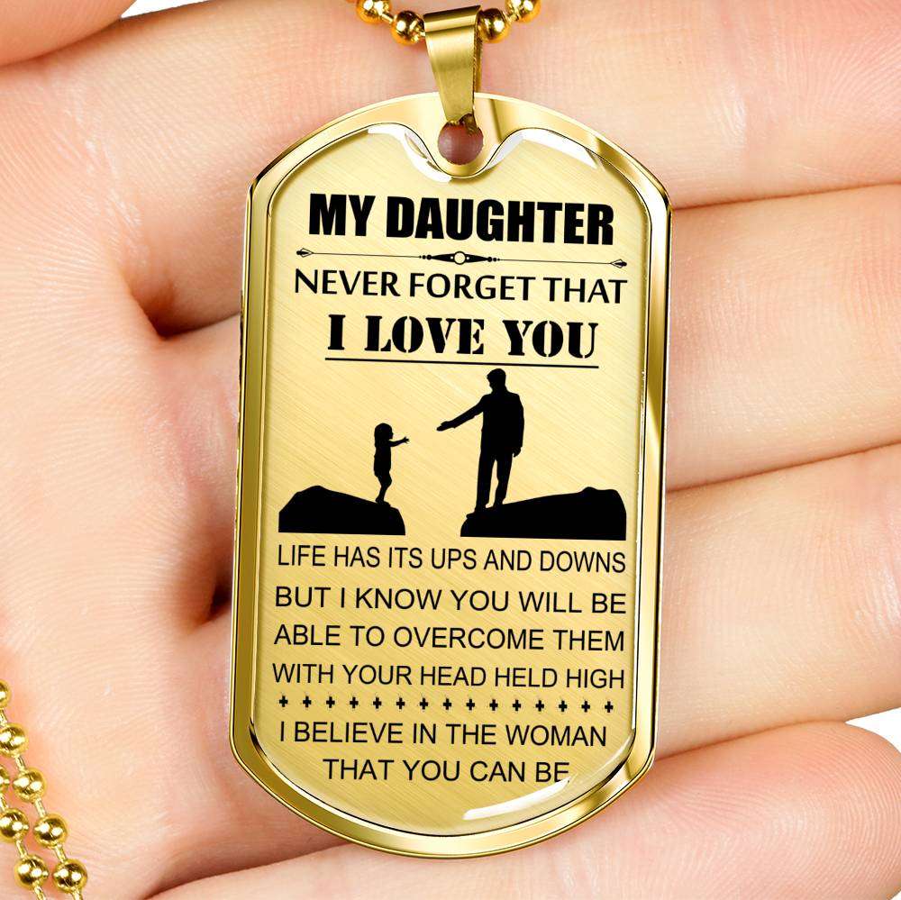Daughter Dog Tag, To My Daughter Dog Tag: Gift For Daughter, Daughter Necklace-14 Dughter's Day Rakva