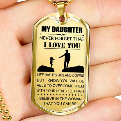 Daughter Dog Tag, To My Daughter Dog Tag: Gift For Daughter, Daughter Necklace-14 Dughter's Day Rakva