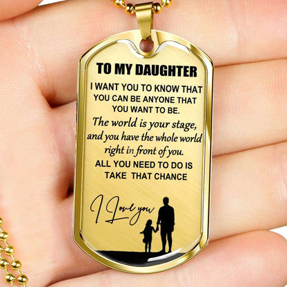 Daughter Dog Tag, To My Daughter Dog Tag: Gift For Daughter, Daughter Necklace-20 Dughter's Day Rakva