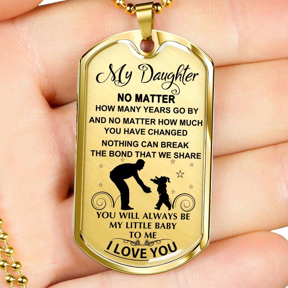 Daughter Dog Tag, To My Daughter Dog Tag: Gift For Daughter From Dad, Dog Tag To Daughter Dughter's Day Rakva