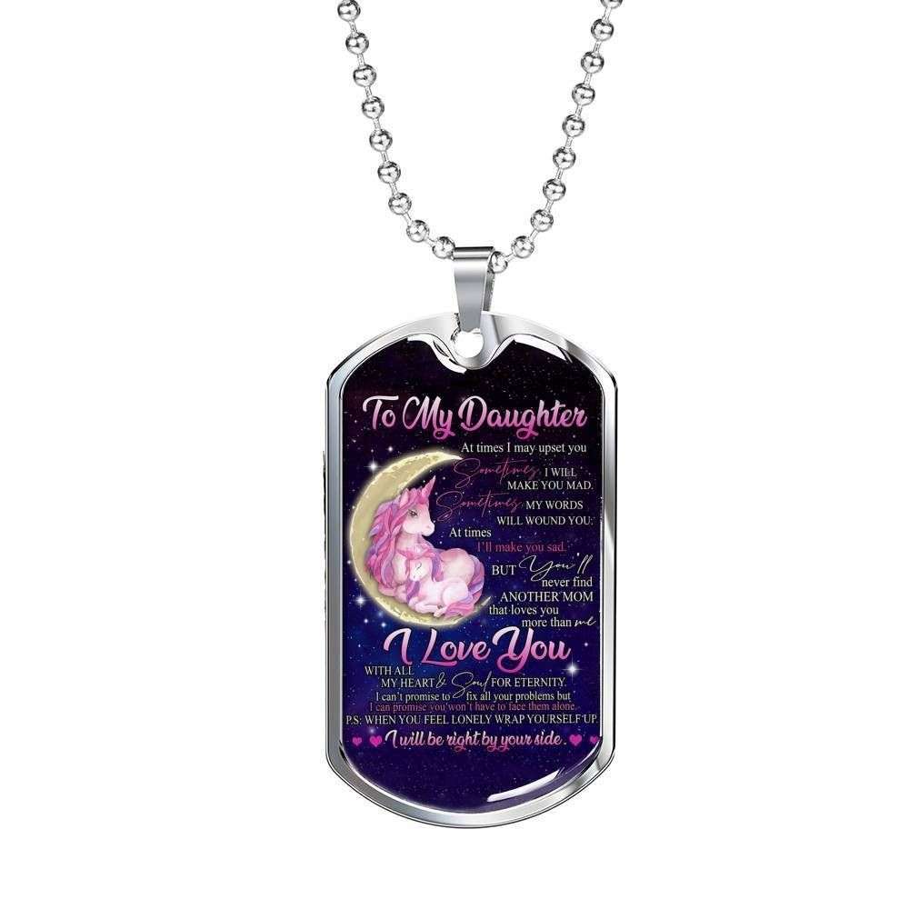 Daughter Dog Tag, To My Daughter I’Ll Be Right By Your Side Dog Tag Military Chain Necklace Dughter's Day Rakva