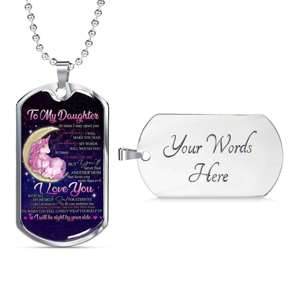 Daughter Dog Tag, To My Daughter I’Ll Be Right By Your Side Dog Tag Military Chain Necklace Dughter's Day Rakva