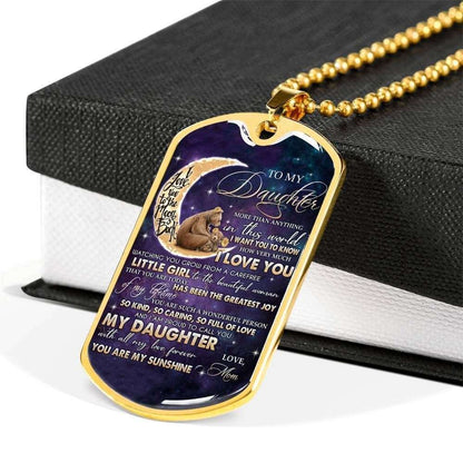 Daughter Dog Tag, To My Daughter More Than Anything In This World Dog Tag Military Chain Necklace Dughter's Day Rakva