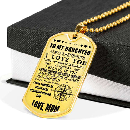 Daughter Dog Tag, To My Daughter: Necklace For Daughter, Luxury Dog Tag For Daughter From Mom Dughter's Day Rakva