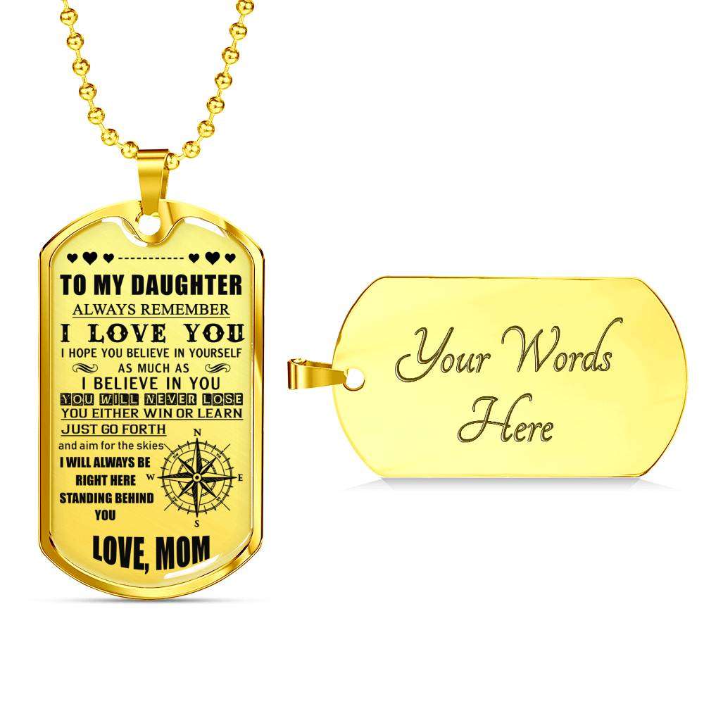 Daughter Dog Tag, To My Daughter: Necklace For Daughter, Luxury Dog Tag For Daughter From Mom Dughter's Day Rakva