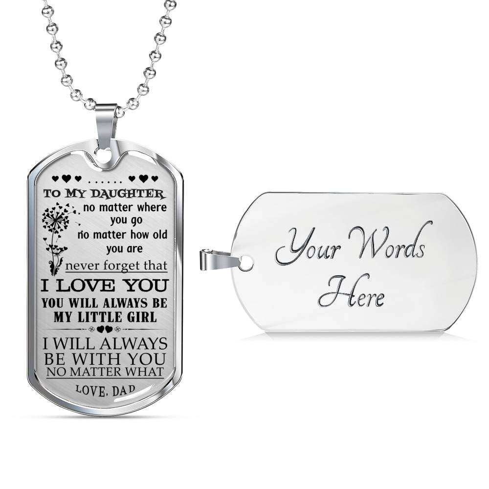 Daughter Dog Tag, To My Daughter: Special Dog Tag For Daughter, Gift For Daughter From Dad Dughter's Day Rakva