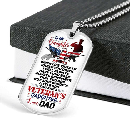 Daughter Dog Tag, You’Re A Veteran Daughter Dog Tag Military Chain Necklace For Daughter Dughter's Day Rakva