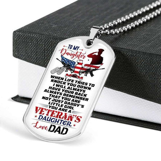 Daughter Dog Tag, You’Re A Veteran Daughter Dog Tag Military Chain Necklace For Daughter Dughter's Day Rakva
